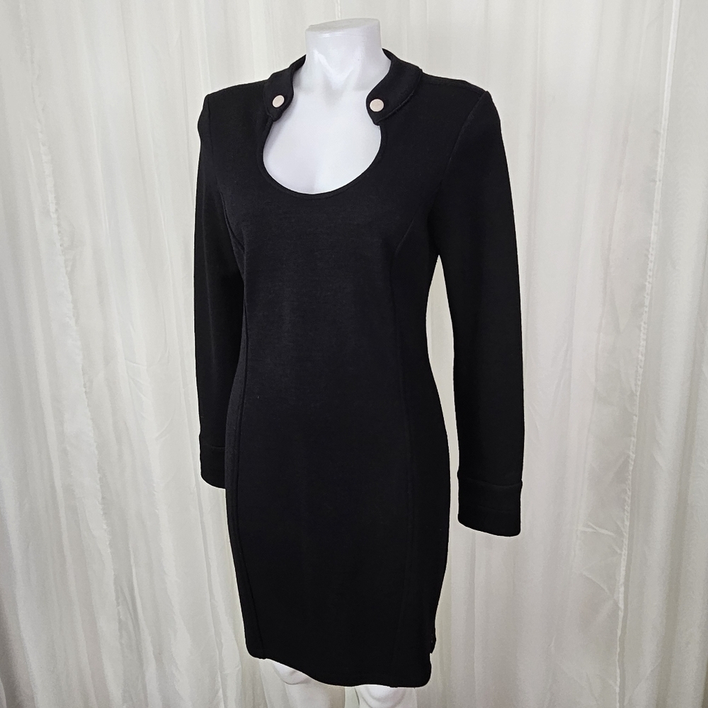 Gomez-Garcia London "Working Girl" 100% Wool Long Sleeve Button Back Dress